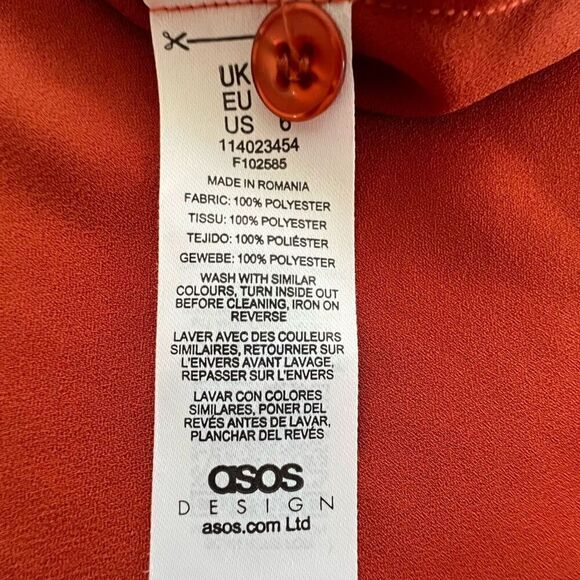 ASOS Design Button Up Long Sleeve Shirt size 6 - Picture 9 of 10